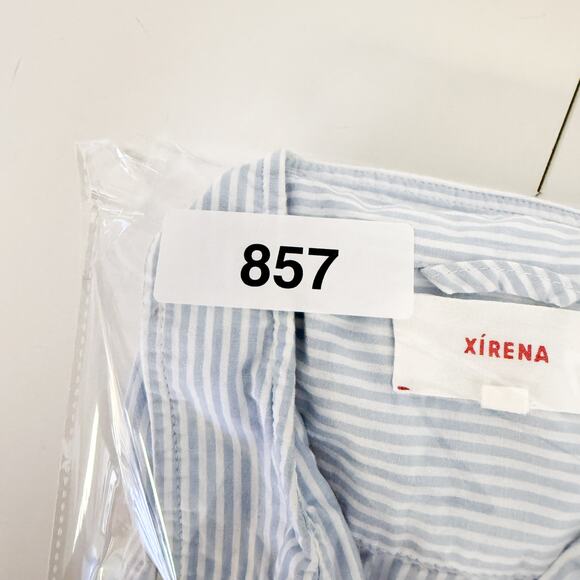 Xirena Cotton Blue Stripe Button Up Shirt - S - Picture 9 of 9